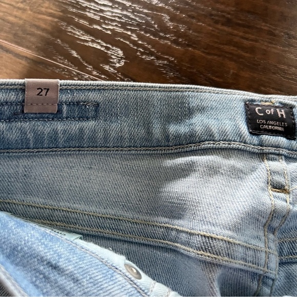 Citizens of Humanity Rocket Crop High Rise Skinny Light Blue Jeans Frayed Hem - Picture 5 of 12